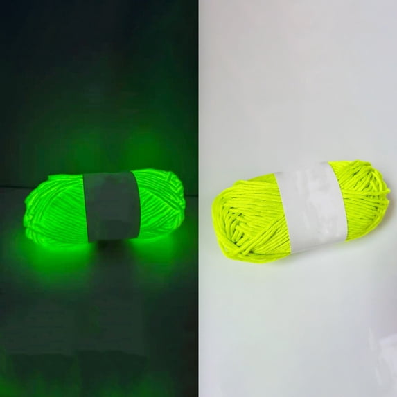 Cozival Glow in The Dark Yarn for Diy Nighttime Crafts - Luminous Crochet & Knitting Thread Perfect for Decorations, Beginner Sewing Projects, and Glowing Accessories, Luminous Crochet Thread, B