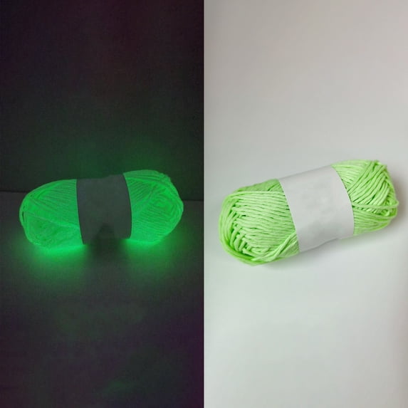 Cozival Glow in The Dark Yarn for Diy Nighttime Crafts - Luminous Crochet & Knitting Thread Perfect for Decorations, Beginner Sewing Projects, and Glowing Accessories, Luminous Crochet Thread, C