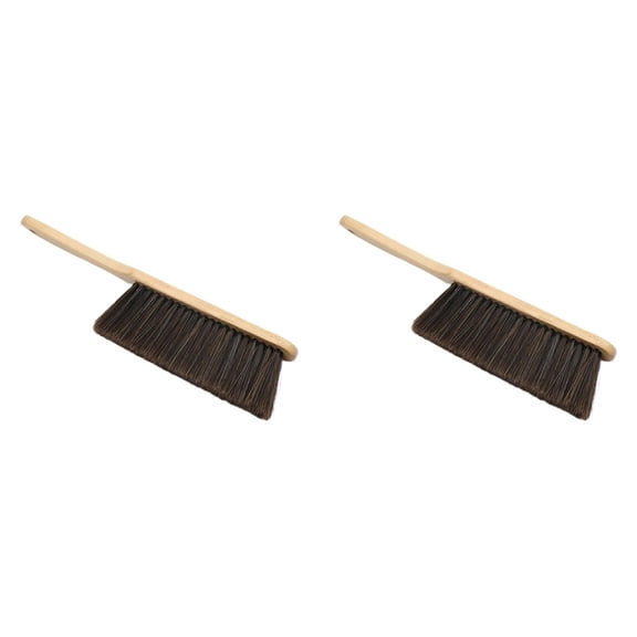 Cozival Hand Dust Brush, 2-Piece Hand Brush Set, Soft Bristle Dust Brush with Wooden Handle for Bed, Sofa, Furniture, Clothes, Car, and Holes, Furniture Cleaning Brush, A