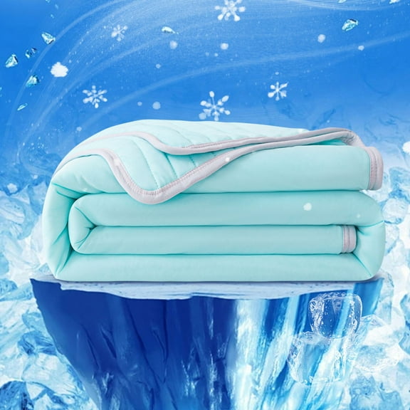 Cozival Ice Silk Blanket, Lightweight Summer Cooling Blanket - Breathable Double Ice Silk Quilt with Striped Design, Temperature Regulating for Hot Sleepers, Breathable Striped Comforter, B
