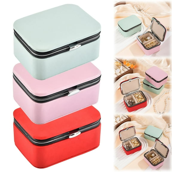 Cozival Jewelry Storage Box, Earring Jewelry Display Storage Box, 8Cm Portable Pu Organizer Case for Market & Travel, Earring Organizer Case, A