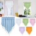 thumbnail image 1 of Cozival Kitchen Curtains, Short Kitchen Curtain (51X24In) - Finished Window Drapery with Triangle Valance, Decorative Sheer Screen for Café Style, Cafe Style Drapes, As Shows D, 1 of 8