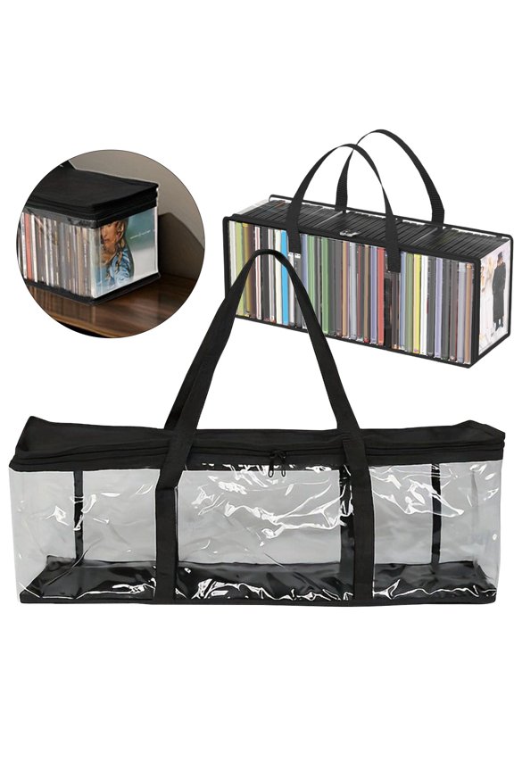 Large Thick Plastic Storage Box - Handheld Storage Bag with Hinged Lid & Handles, High Capacity Organizer, Stackable & Foldable, for Home, Camping, Travel & Moving, Hinged Lid Organizer