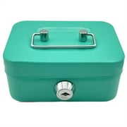 Cozival Lock Box with Key, Small Metal Storage Chest for Cash, Jewelry, and Valuables, Secure Portable Money Box
