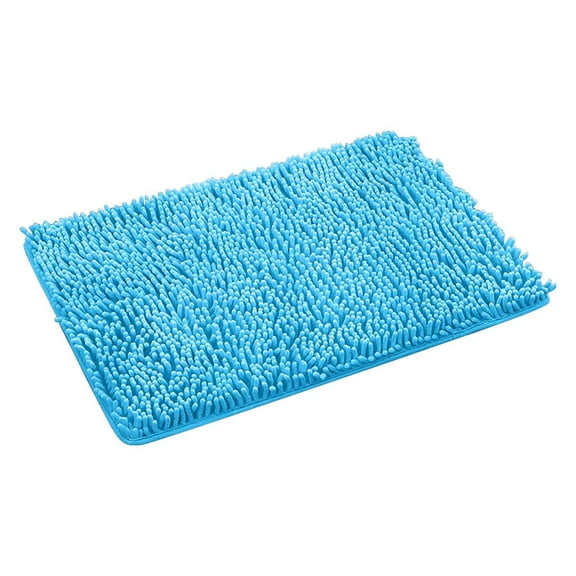 Cozival Plush Bath Mat, Lake Blue Chenille Bath Mat, Super Soft, Absorbent, Fluffy Fluffy, Non-Slip Bottom, Moisture Resistant, Easy Care, Machine Washable, Bathroom Rug, As Shows B