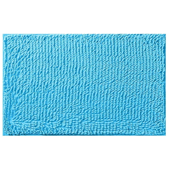 Cozival Plush Bath Mat, Lake Blue Chenille Bath Mat, Super Soft, Absorbent, Fluffy Fluffy, Non-Slip Bottom, Moisture Resistant, Easy Care, Machine Washable, Bathroom Rug, As Shows D