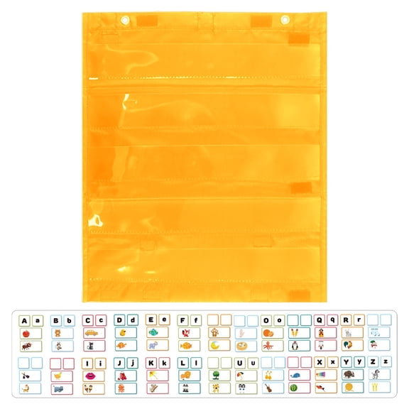 Cozival Pocket Chart with 5+2 Pockets for Daily Schedule, Classroom, Wall Hanging Organizer 13.78x16.54", Learning Activities, Circle Time
