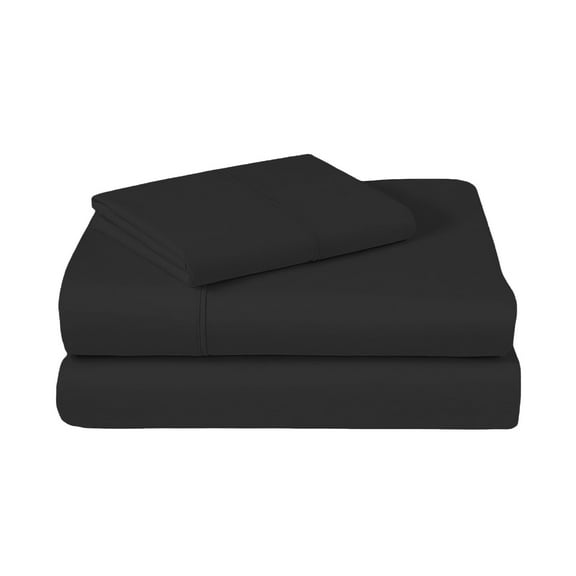 Cozival Queen Bedding Set, Complete 4-Piece Bedding Set - Queen Size Wool Blend Sheets with 2 Pillowcases, Wrinkle-Resistant & Hypoallergenic, Wrinkle-Resistant Sheet Set, Black
