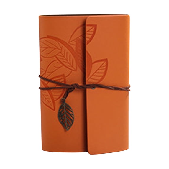 Cozival Refillable Notebook Binder Vintage Leather Journal with Metal Pendant Embossed Cover A5 Travel Diary for Writing Note Taking Gift for Men Women,5.71x4.13"
