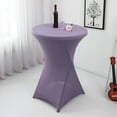 thumbnail image 1 of Cozival Round Table Cover, Cocktail Tablecloth - 43.3X23.6 Inch Stretch Spandex Round Table Cover, Wrinkle-Resistant for Wedding/Banquet/Birthday Party, Stretch Tablecloth, Purple1, 1 of 6