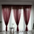 thumbnail image 1 of Cozival Sheer Voile Curtains, Voile Window Curtain Panel 200X100Cm - Sheer Tulle Drape with Rod Pocket, Colorful Translucent Fabric for Living Room & Bedroom, Sheer Curtains, A, 1 of 3