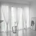 thumbnail image 1 of Cozival Sheer Voile Curtains, Voile Window Curtain Panel 200X100Cm - Sheer Tulle Drape with Rod Pocket, Colorful Translucent Fabric for Living Room & Bedroom, Sheer Curtains, A, 1 of 9