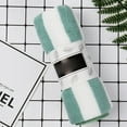 thumbnail image 1 of Cozival Thick Coral Towel, Thick Coral Fleece Striped Bath Towel - Super Soft & Highly Absorbent for Kids and Adults, Gentle on Skin, Quick Dry, Striped Bath Towel, Green, 1 of 5