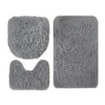 thumbnail image 1 of Cozival Toilet Rug Set, 3-Piece Super Soft Bathroom Rug Set, Plush Contour Toilet, Lid Cover, And Mat, Non-Slip Backing for Safety, Machine Washable, Bath Mat, Grey, 1 of 5
