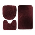 thumbnail image 1 of Cozival Toilet Rug Set, 3-Piece Super Soft Bathroom Rug Set, Plush Contour Toilet, Lid Cover, And Mat, Non-Slip Backing for Safety, Machine Washable, Bath Mat, Red2, 1 of 3