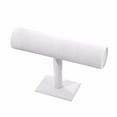 thumbnail image 1 of Cozival Velvet T-Bar Bracelet Holder, Jewelry Display Stand Organizer for Bracelets Watches Bangles Scrunchies, Tabletop Storage Rack,White, 1 of 3