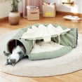 thumbnail image 1 of Coziwow 2-in-1 Cat Tunnel Tube Cat Tunnel Bed W/ Washable Bed Collapsible Kitty Toy, Green, 1 of 17