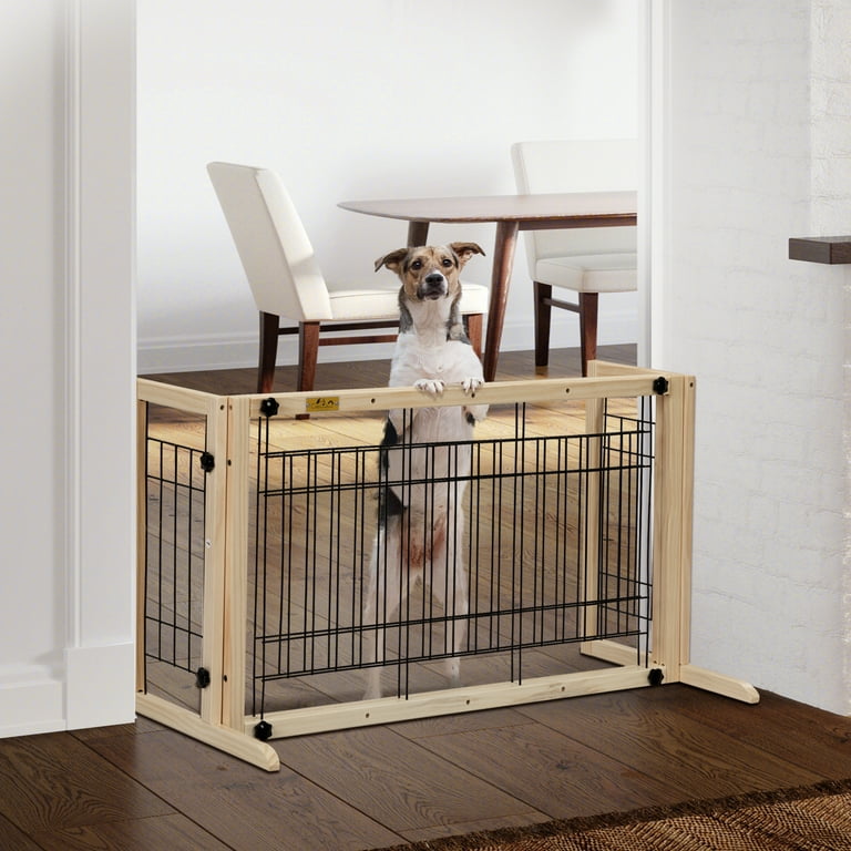 Extra Wide Freestanding Wooden Pet Gate Freestanding Pet Tall And
