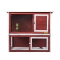 thumbnail image 1 of Coziwow 36" Wooden Rabbit Hutch Small Animal Cage Indoor&Outdoor, Red, 1 of 13