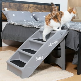 Free Shipping TRIXIE 4 Step Foldable Velour Pet Stairs with Storage Gray Walmart