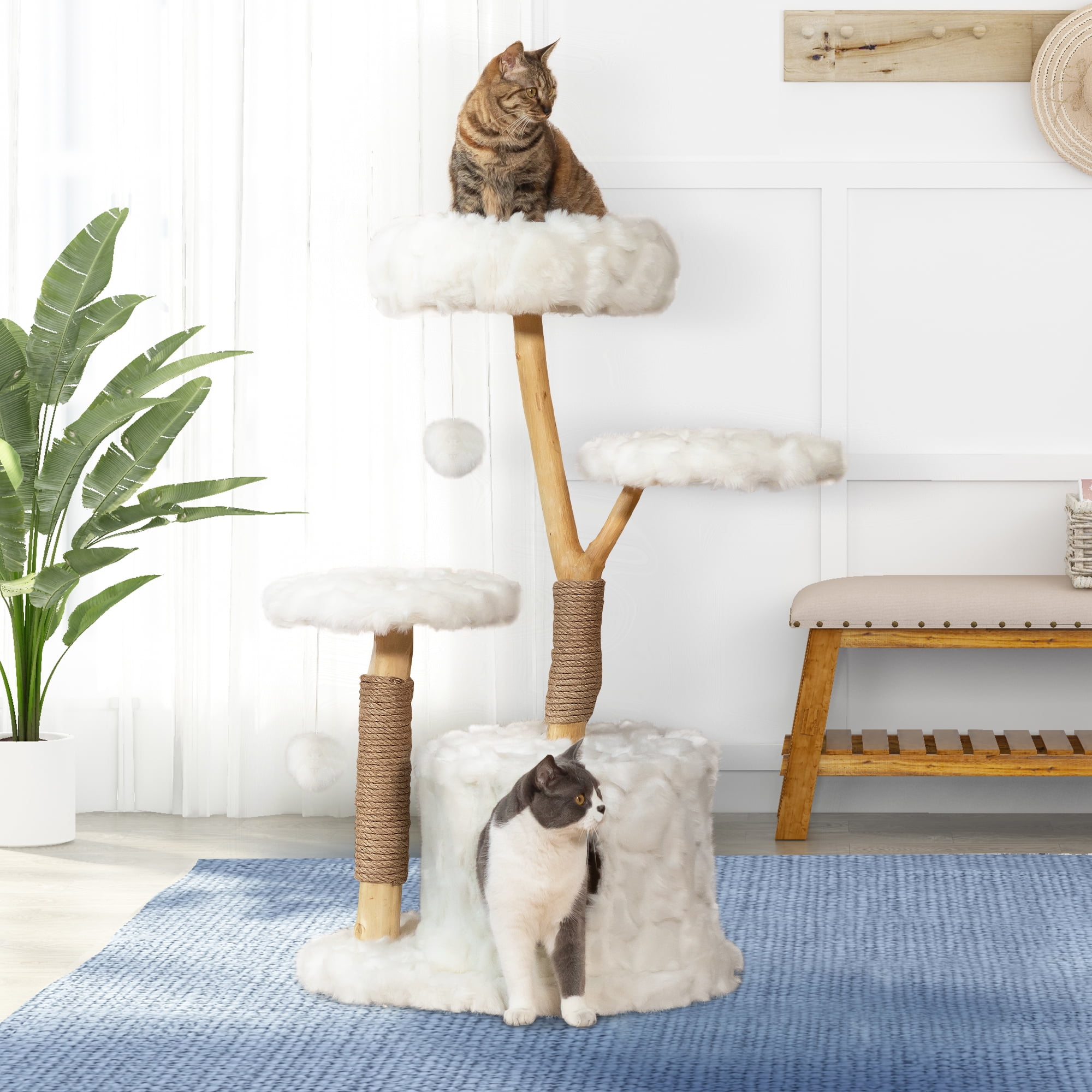 White cat tree sale