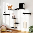 thumbnail image 1 of COZIWOW Wall Mounted Cat Furniture, Cat Wall Shelves and Perches, Floating Cat Shelves for Wall Set of 5, BBlack, 1 of 9