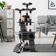 Coziwow 67" Height Cat Tree Pet Kitty Play House Tower Condo Furniture Scratching Post, Gray