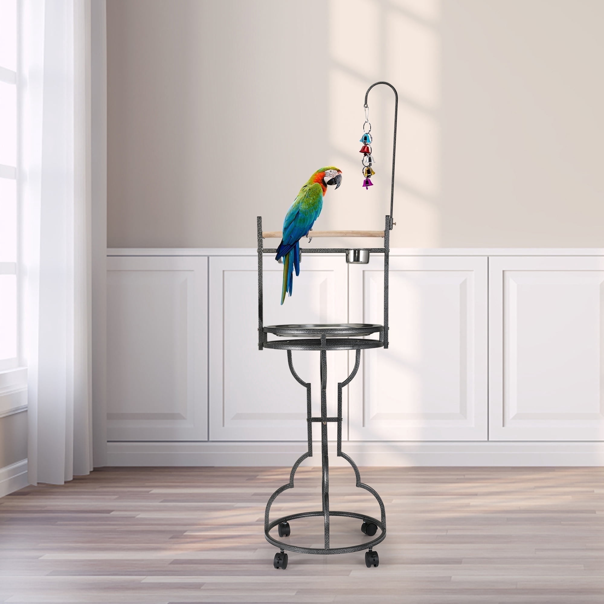 Coziwow Bird Play Stand with Parrot Perch, Toy Hook, Stainless Steel ...