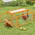 thumbnail image 1 of Coziwow Folding Chicken Coop, Wooden Rabbit Hutch for Small Animals with Roosting Bar, Orange, 1 of 12