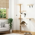 thumbnail image 1 of Coziwow Wall-Mounted 4-Tier Cat Scratching Post Cat Activity Tree with Platforms Hammock, 1 of 12