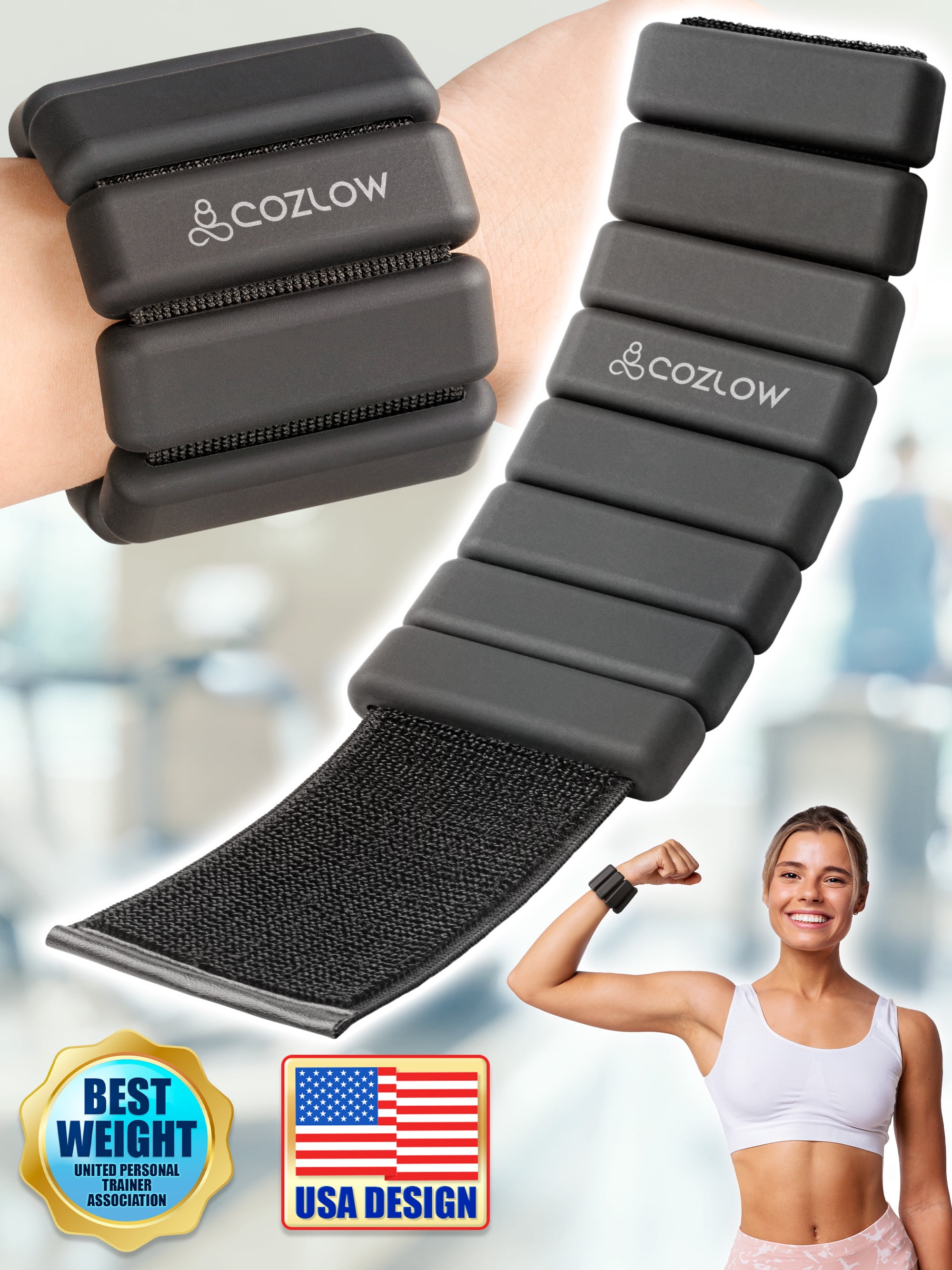 Cozlow Adjustable Ankle Wrist Weights 1lb Workout Bands for Men Women Black Walmart