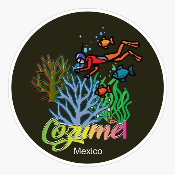 Cozumel Mexico Diving Sea Ocean Sports Sticker