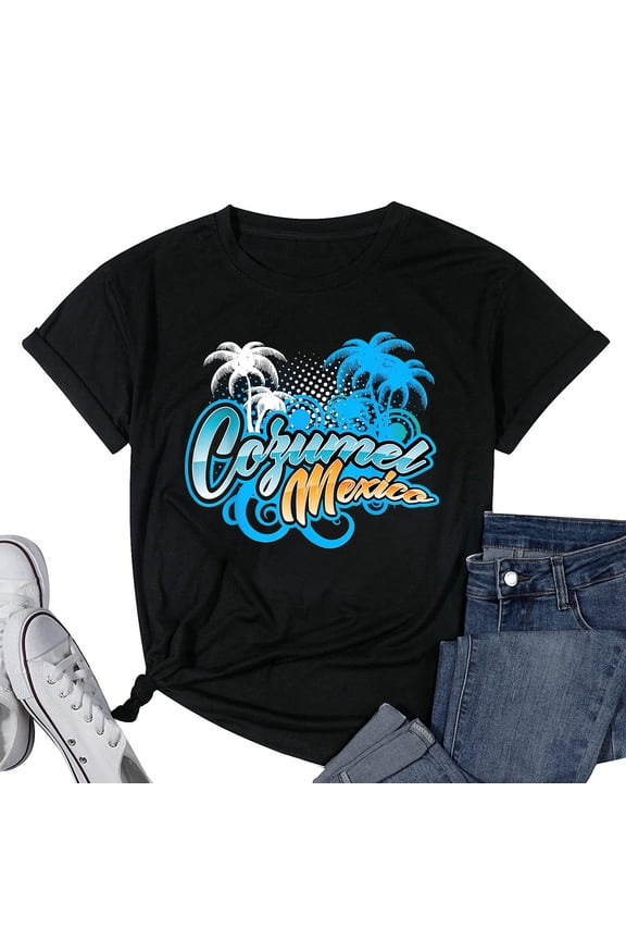 Cozumel Mexico Souvenir Gift For Traveler Women T-Shirt Black Medium