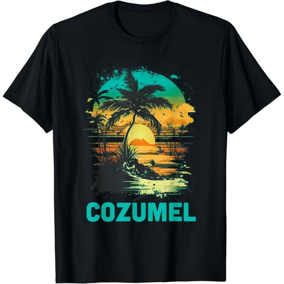 Cozumel Mexico Tropical Sunset Beach Souvenir Vacation T-Shirt