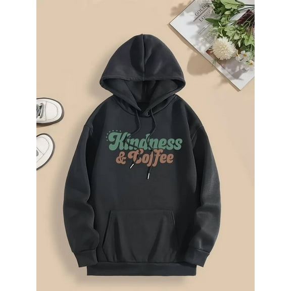 Cozy 1 Side Hoodie S-5Xl Heart Letter Print Casual Women Men