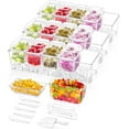 thumbnail image 1 of Cozy 3 Pack Taco Bar Serving Set for Party with Containers(2.5 Cup)&Components,Large Ice Chilled Condiment Caddy Organizer, Garnish Serving Tray Platter for Mimosa Bar Accessories,Fruit,Salad,Food, 1 of 9