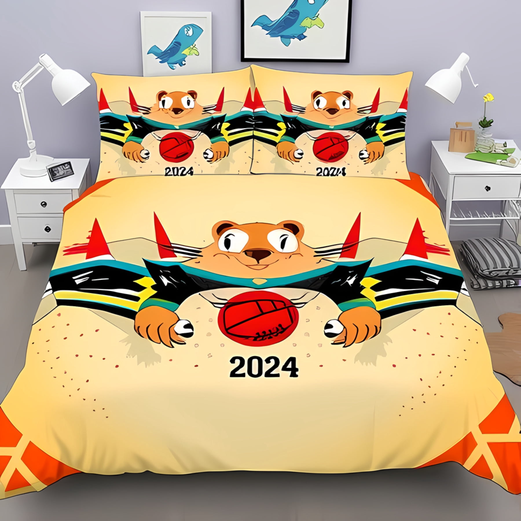 Curated visual reference: Picture Idea: Cozy 3 Piece Duvet Cover Set With Playful Design Colorful