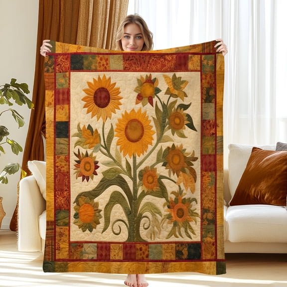 Cozy 30"x40" Throw Blanket - Ultra-Soft & Lightweight Throw for Sofa, Bed or Travel, Perfect for Chilly Nights, Movie Time & Relaxation, Wrinkle-Resistant, Sunflower