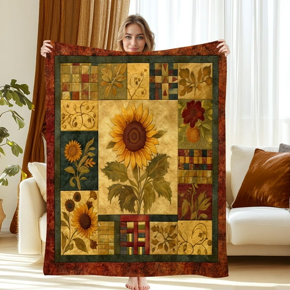 Cozy 30"x40" Throw Blanket - Ultra-Soft & Lightweight Throw for Sofa, Bed or Travel, Perfect for Chilly Nights, Movie Time & Relaxation, Wrinkle-Resistant, Sunflower