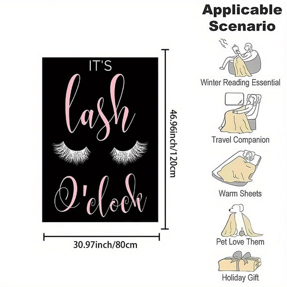 Cozy All-Season Flannel Throw Blanket with 3D Eyelash Design - Soft, Warm, and Reversible for Bed, Sofa, Camping - Perfect Gift for Family and Friends