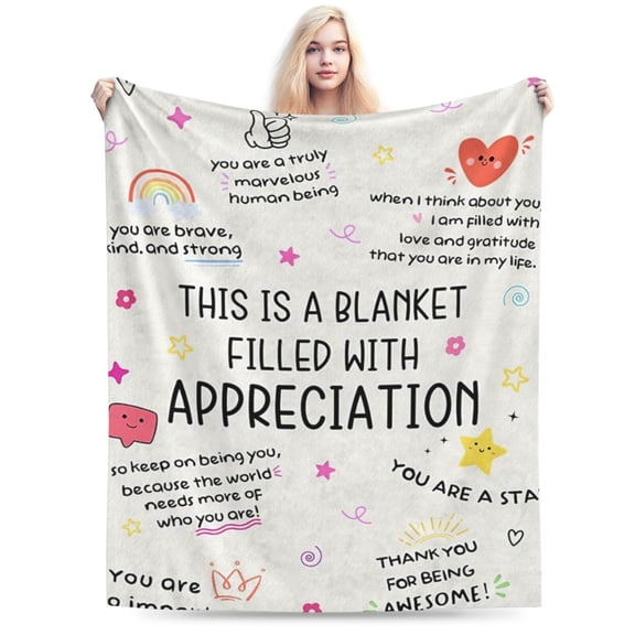 Cozy Appreciation Gifts Blanket for Women Men, Soft Flannel Appreciation Blanket 50x40