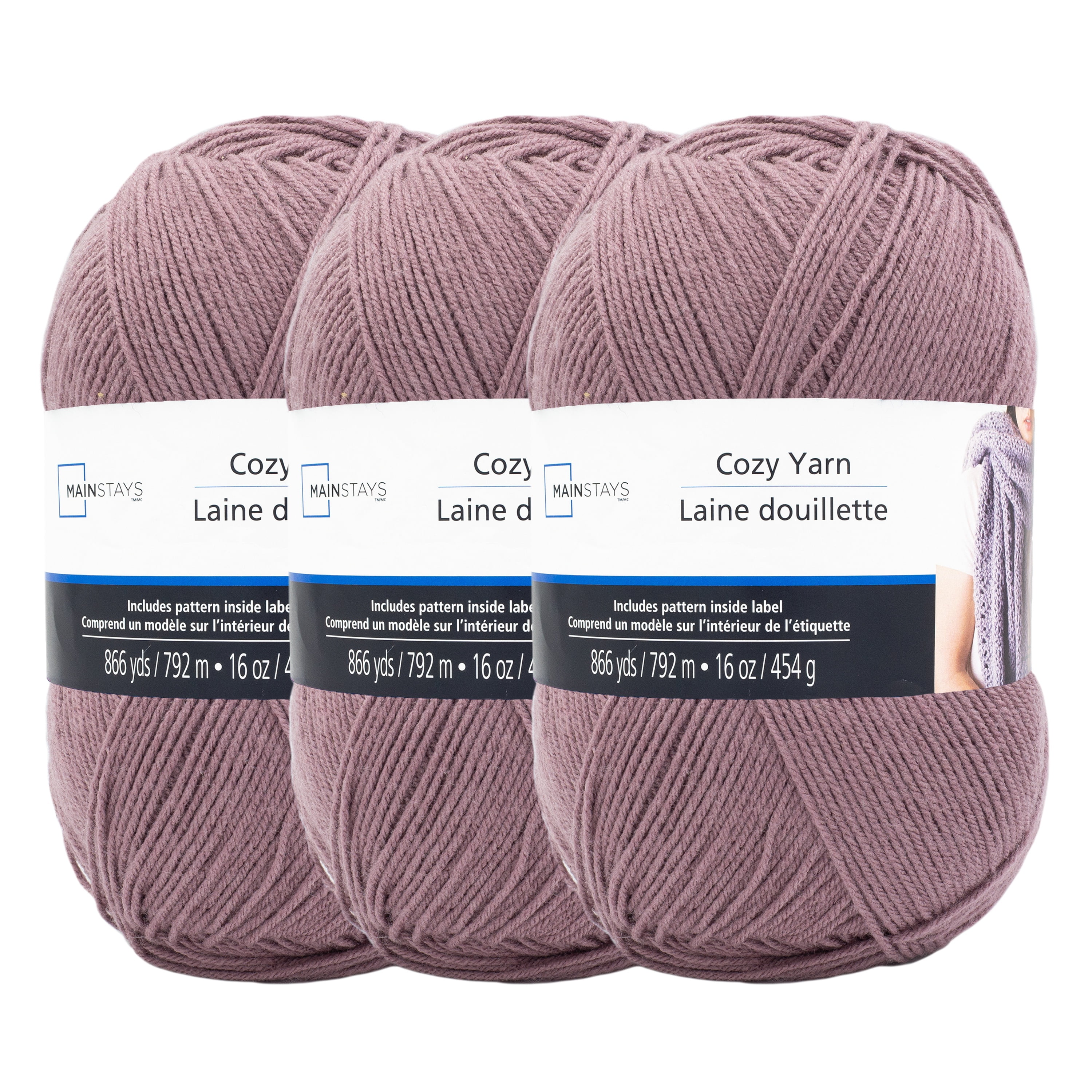 Cozy Aster Medium Acrylic Purple Yarn 3 Pack