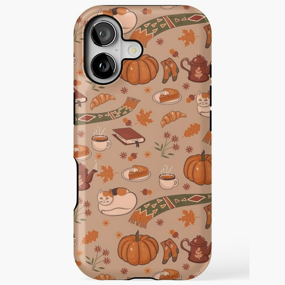 Cozy Autumn Cute Pattern Fall Compatible Phone Case for iPhone 11–17 Pro Max