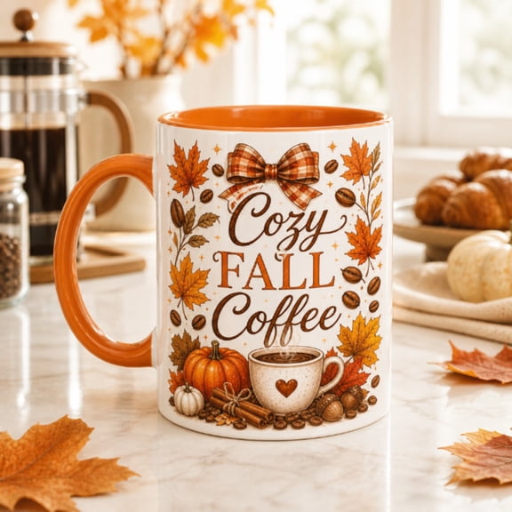 Cozy Autumn Farmhouse Ceramic Coffee Mugs for Morning Sips and Rustic Housewarming Gifts