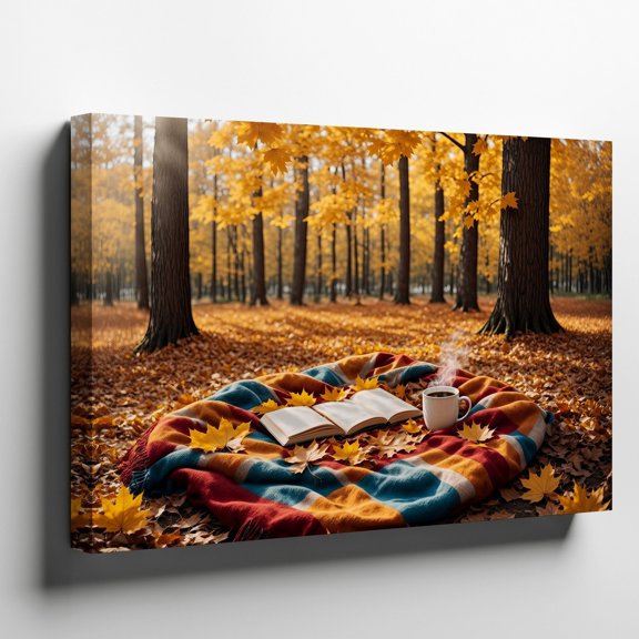 Cozy Autumn Forest Tableau Wall Art Print, Fall Home Decor