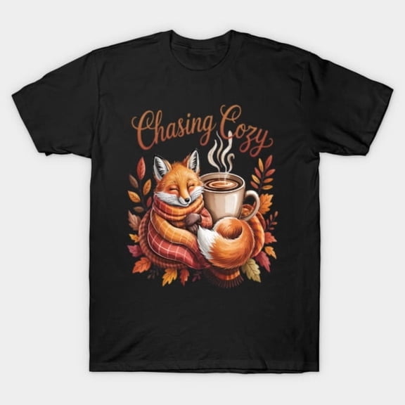Cozy Autumn Vibes Chasing Cozy Fall Season Graphic, H6283 T-Shirt, for Men and Women, Up to Size 5XL