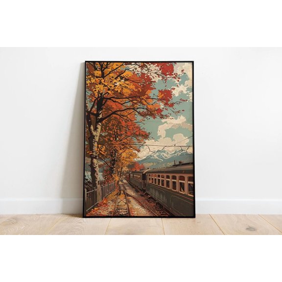 Cozy Autumn Warm Cityscape Decor Poster Unframed Paper Print