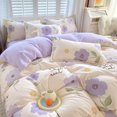Cozy Autumn and Winter Sanding Printing Household Cotton Bed Sheet