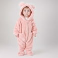 thumbnail image 1 of Cozy Baby Girls Long Sleeve Hooded Jumpsuit Romper Winter Warm Outfit Ideal for and Outdoor Activities, 1 of 3