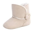 thumbnail image 1 of Cozy Baby Sneakers Winter Boots Insulated High Top Anti- Warm Shoes for Toddlers Comfortable Walking Shoes,Color:Beige,Size:12-18 Months, 1 of 8
